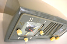 Load image into Gallery viewer, Olive Green 1953 Sentinel Model 1U346 Vacuum Tube AM Clock Radio So Sweet! Rare! Sounds Fantastic!