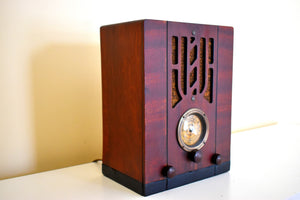 Wood Tombstone 1936 Sentinel Model Unknown AM Shortwave Vacuum Tube Radio Excellent Condition!