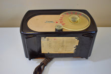 Load image into Gallery viewer, Siena Brown Bakelite 1955 Arvin Model 856T Vacuum Tube AM Radio Outstanding Condition and Sounds Like A Champ!