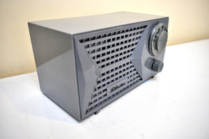 Bluetooth Ready To Go - Grigio Grey Silvertone 1A 1950s AM Vacuum Tube Radio Sleek Styling! Excellent Condition!