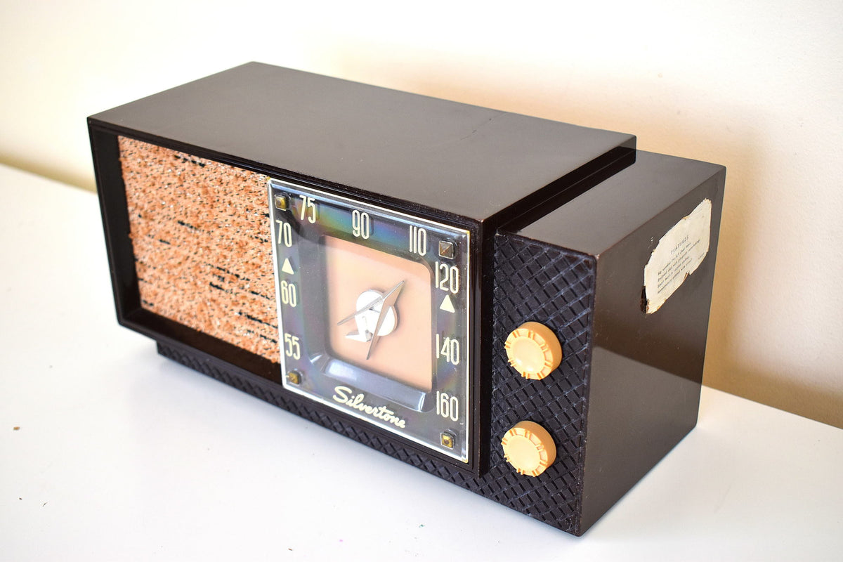 Sienna Brown 1956 Silvertone Model 7006 AM Vacuum Tube Radio Looks Gre ...
