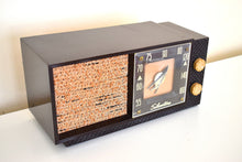 Load image into Gallery viewer, Sienna Brown 1956 Silvertone Model 7006  AM Vacuum Tube Radio Looks Great Sounds Marvelous!