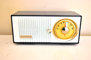 Bluetooth Ready To Go - Black and White 1965 Silvertone Model 5002 Vacuum Tube AM Radio Sounds Great Excellent Condition!