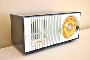 Bluetooth Ready To Go - Black and White 1965 Silvertone Model 5002 Vacuum Tube AM Radio Sounds Great Excellent Condition!