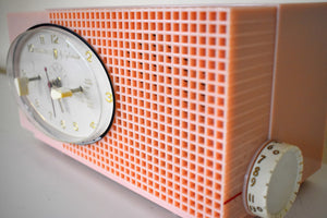 Dolly Pink Retro Space Age 1957 Sylvania Model 6002 Vacuum Tube AM Clock Radio Looks and Sounds Great!