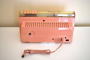 Savoy Pink 1959 Sylvania Model 2305TU Vacuum Tube AM Clock Radio Top Line No Expense Spared Model!