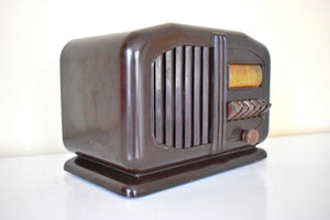 Sienna Brown Bakelite 1941 Truetone Model D-1012 Vacuum Tube AM Radio Sounds Great Excellent Condition!