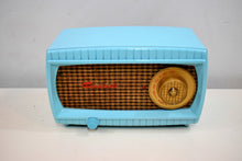 Load image into Gallery viewer, Turquoise and Wicker Vintage 1949 Capehart Model 3T55B AM Vacuum Tube Radio Totally Restored!