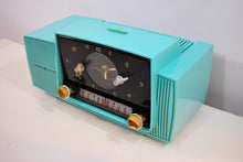 Load image into Gallery viewer, Bluetooth Ready To Go - Ocean Turquoise 1956 General Electric Model 914-D Tube AM Clock Radio Crowd Favorite!