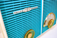 Charger l&#39;image dans la galerie, Turquoise and White Chevron  Retro Jetsons Vintage 1957 Philco H836-124 AM Vacuum Tube Radio Near Mint!