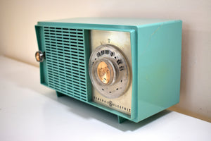 ターコイズ 1959 ゼネラル エレクトリック モデル T129 AM ビンテージ ラジオ ミッドセンチュリー レトロ ワンダー!