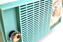 Load image into Gallery viewer, Turquoise 1959 General Electric Model T129 AM Vintage Radio Mid Century Retro Wonder!