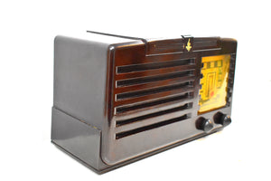 Umber Brown Bakelite 1940 Emerson Model 333 AM Tube Radio Sounds Marvelous Excellent Plus Condition!