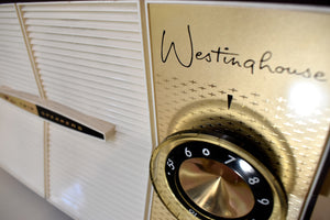 Bluetooth Ready To Go - Nutmeg and White Westinghouse 1959 Model AM Vacuum Tube Radio