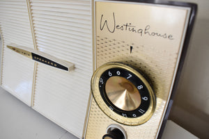 Bluetooth Ready To Go - Nutmeg and White Westinghouse 1959 Model AM Vacuum Tube Radio