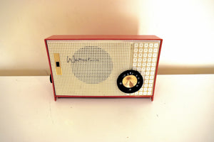 Vermillion Orange and White 1960 Westinghouse Model H-749T5 AM Vacuum Tube Radio Sounds Great! Excellent Condition!