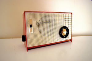 バーミリオンオレンジとホワイト 1960年 ウェスチングハウスモデル H-749T5 AM真空管ラジオ 音がいい！非常に良い状態！