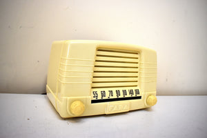 Antiqua Ivory 1950 FADA "Coloradio" Model 855 Vacuum Tube Radio Looks and Sounds Great!