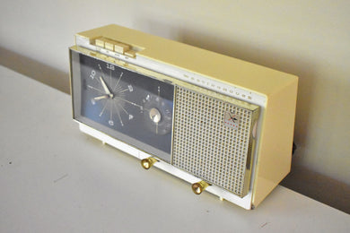 Bluetooth Ready To Go - Sheepskin Ivory 1959 Westinghouse Model H719T5A Vacuum Tube AM Radio Loud Clear Player!