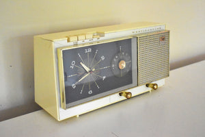 Bluetooth 対応 - シープスキン アイボリー 1959 ウェスチングハウス モデル H719T5A 真空管 AM ラジオ ラウド クリア プレーヤー!