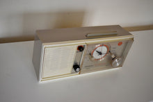 Charger l&#39;image dans la galerie, Taupe and Ivory 1965 Westinghouse Model H934L5 AM Vacuum Tube Clock Radio Sounds Great!