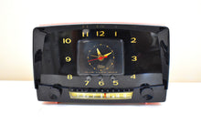 Load image into Gallery viewer, Pink and Licorice 1955 Westinghouse Model H550 Vintage Tube AM Clock Radio Cutie and Rare Colors!