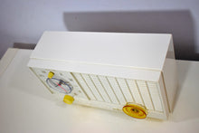 Load image into Gallery viewer, Snow White RCA Victor 1959 AM Vacuum Tube Clock Radio Model RFD11V Sounds and Looks Great!
