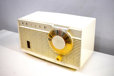 Bluetooth Ready To Go - Pearl White 1958 Philco Model F815-124 Tube AM Radio Sounds Divine!