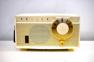 Bluetooth Ready To Go - Pearl White 1958 Philco Model F815-124 Tube AM Radio Sounds Divine!