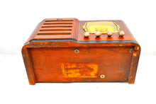Load image into Gallery viewer, Grand Daddy Red Mahogany Wood 1939 Firestone S-7398-3 Vacuum Tube AM Shortwave Radio Extremely Rare Woody Sounds Beautiful!