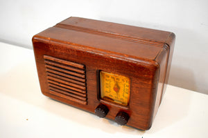 Bluetooth Ready To Go - ウッド ヴィンテージ 1940 年代 ホームステッド モデル 不明 AM 真空管ラジオ ナイス リトル ウッディ