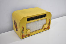 Load image into Gallery viewer, Yellow Country Cottage 1940 Motorola 55x15 Tube AM Radio Original Factory Quaint Design Sounds Great!