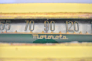 Yellow Country Cottage 1940 Motorola 55x15 Tube AM Radio Original Factory Quaint Design Sounds Great!