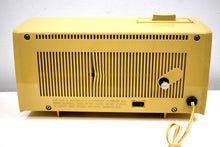Load image into Gallery viewer, Dijon Gold and Ivory 1963 Motorola Model C35S Vacuum Tube AM Clock Radio Excellent Condition!