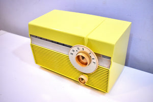 Limon Yellow Mid Century 1959 Philco Model F813-124 Rare Vacuum Tube AM Radio Cuteness Overload!