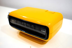 Mellow Yellow Vintage 1970s Sankyo Model 102 Roller Alarm Clock Works Great!