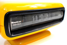 Load image into Gallery viewer, Mellow Yellow Vintage 1970s Sankyo Model 102 Roller Alarm Clock Works Great!
