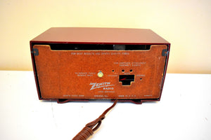 オックスブラッド アイボリー 1960 ゼニス モデル B508R AM 真空管ラジオの音が素晴らしい!非常に良い状態！