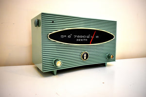 Spruce Green 1956 Zenith Model A615F Vacuum Tube AM Radio Sounds Great! Rare and Unique Mid Century!