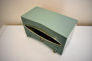 Spruce Green 1956 Zenith Model A615F Vacuum Tube AM Radio Sounds Great! Rare and Unique Mid Century!