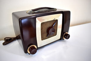 Umber Brown 1951 Zenith Model H615 AM Vacuum Tube Radio Popular Model Sounds Like A Champ!