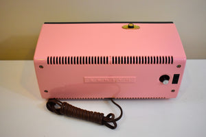 Fontaine Pink Black 1959 Zenith Model C624V AM Vacuum Tube Clock Radio Works Great and Sassy Looking!