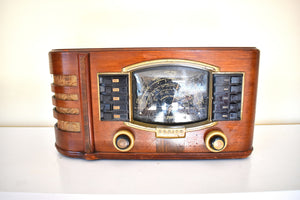 Artisan Handcrafted Wood 1940-40 Zenith Philco Model 7-S-633 Vacuum Tube AM Radio With Push Buttons! Sounds Wonderfull! Excellent Condition!