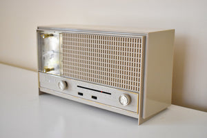 Sandalwood Beige Mid Century 1965 Zenith A-462-L AM/FM Solid State Radio Sounds Great!