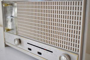 サンダルウッド ベージュ ミッドセンチュリー 1965 ゼニス A-462-L AM/FM ソリッドステート ラジオのサウンドは素晴らしいです。