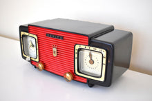 Load image into Gallery viewer, Widow Black and Red 1955 Zenith Model A515Y AM Vacuum Tube Radio Sound Blaster Excellent Condition!