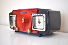 Load image into Gallery viewer, Widow Black and Red 1955 Zenith Model A515Y AM Vacuum Tube Radio Sound Blaster Excellent Condition!