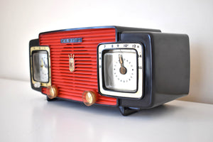 Widow Black and Red 1955 Zenith Model A515Y AM Vacuum Tube Radio Sound Blaster Excellent Condition!