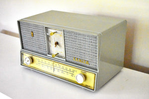 Bluetooth 対応、常時オンのクロック ライト追加 - オリーブ グリーン ビューティー ミッドセンチュリー 1959 ゼニス モデル B728F AM FM 真空管クロック ラジオ 素晴らしいプラスコンディション！シェバン丸ごと！