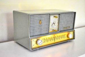 Bluetooth Ready To Go and Always On Clock Light Added - Olive Green Beauty Mid Century 1959 Zenith Model B728F AM FM Vacuum Tube Clock Radio Excellent Plus Condition! Whole Shebang!